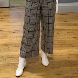 Fitted check pants with flare leg-would fit US 2-4